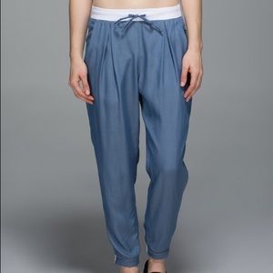 Lululemon City Jogger BLDN/WHT Chambray Blue Pants